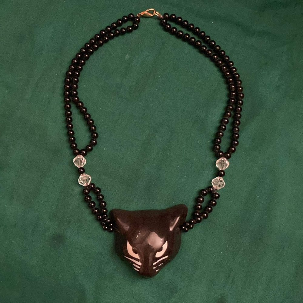 Fun 16” Ceramic Black Panther Necklace for a Cat-Lover